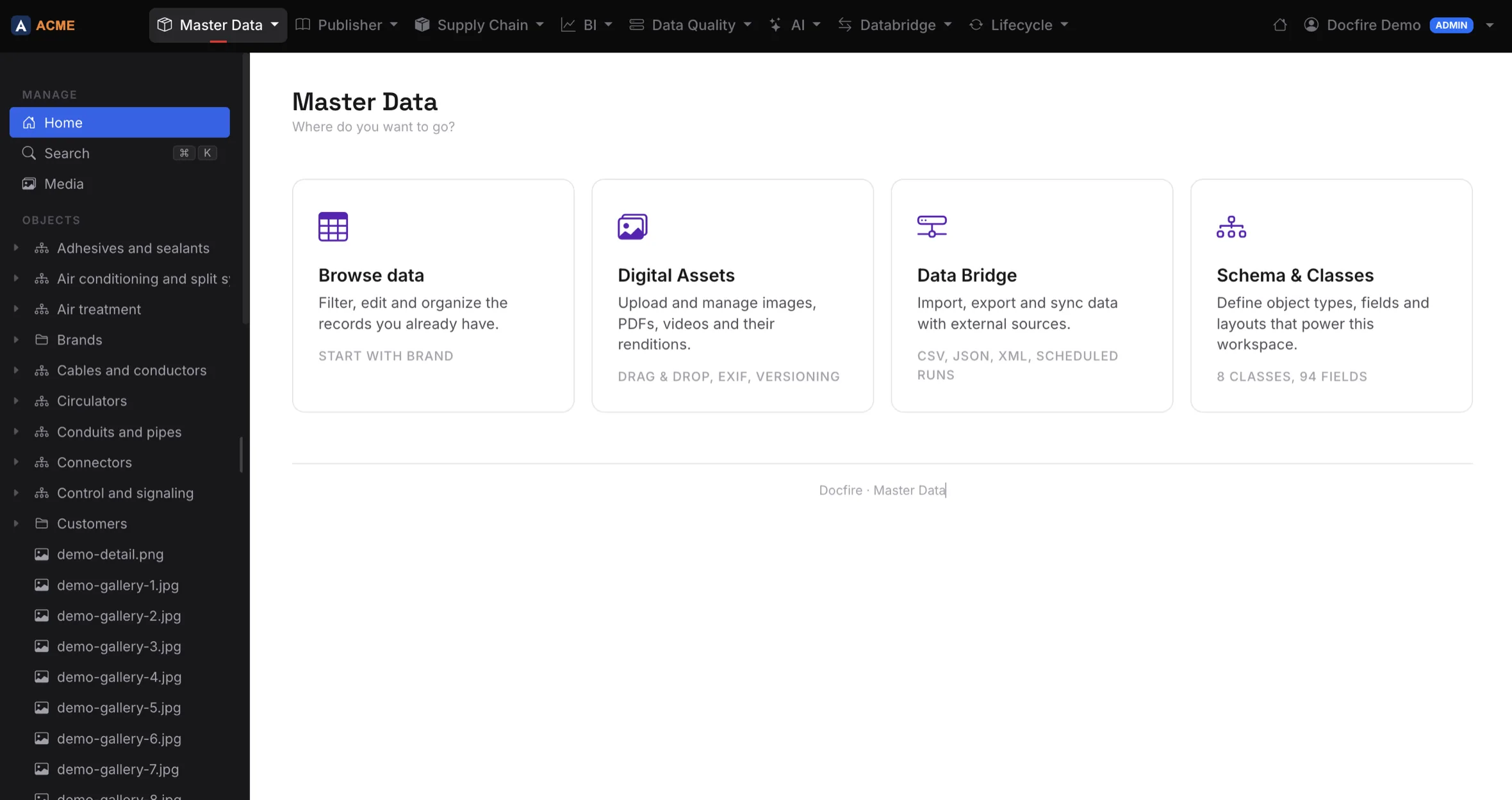Docfire Master Data